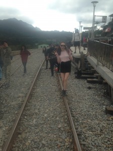 Pingxi Lanteren Festival - People would walk on the tracks until the trains passed by