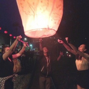 Pingxi Lantern Festival  - Pink is symbolises love and happiness. You write your hopes and wishes for the new year all over the lantern before setting it off.